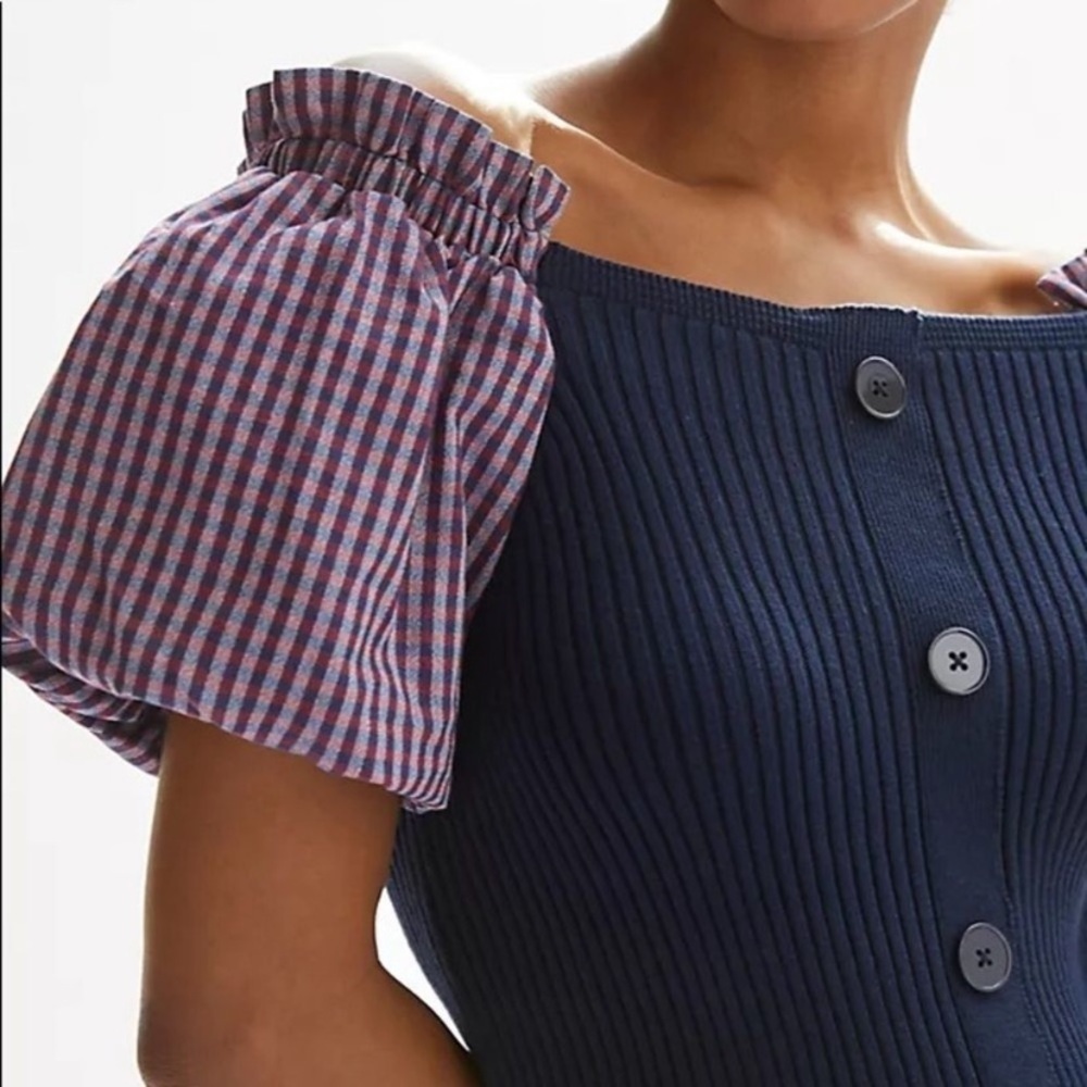 Anthropologie Maeve Puff-Sleeved Mini Dress-A197 - Picture 4 of 11